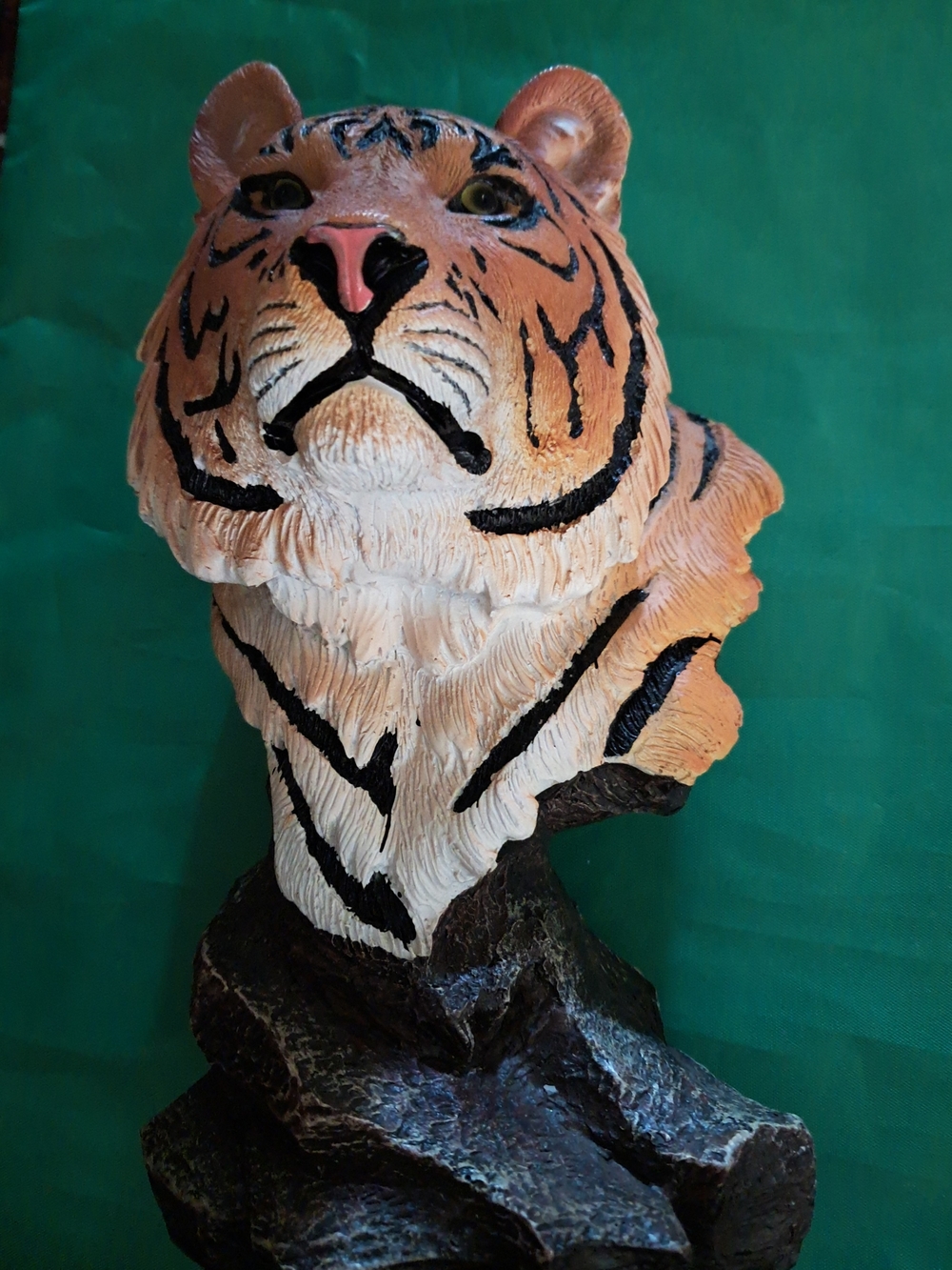 Hand-Painted Orange Tiger Bust Home Accent